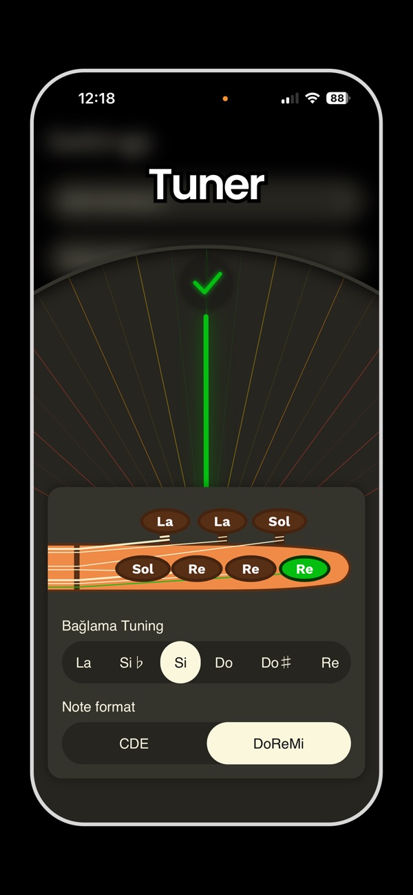 SazTunes: built-in Bağlama tuner